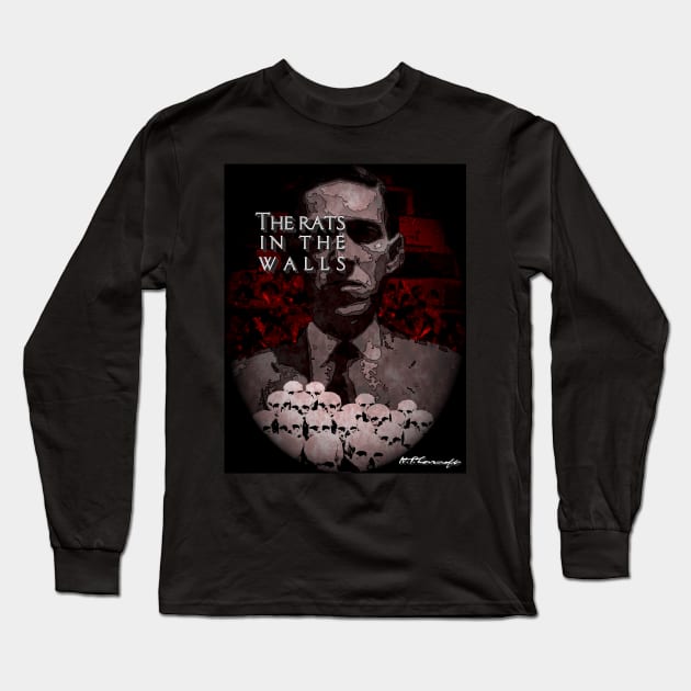 The Rats In The Walls - Lovecraft. Long Sleeve T-Shirt by OriginalDarkPoetry